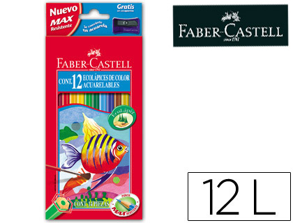 12 lápices de colores Faber Casdtell acuarelables